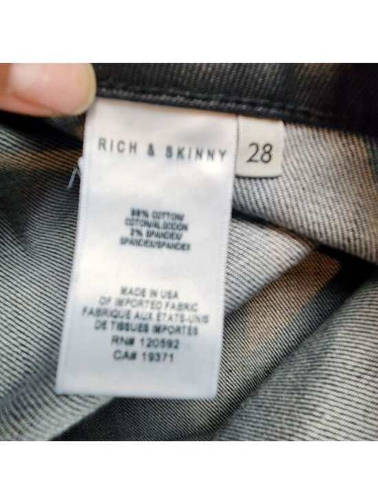 Rich & Skinny Jeans Womens 28 Black Stretch Coated Denim Skinny - Picture 11 of 14